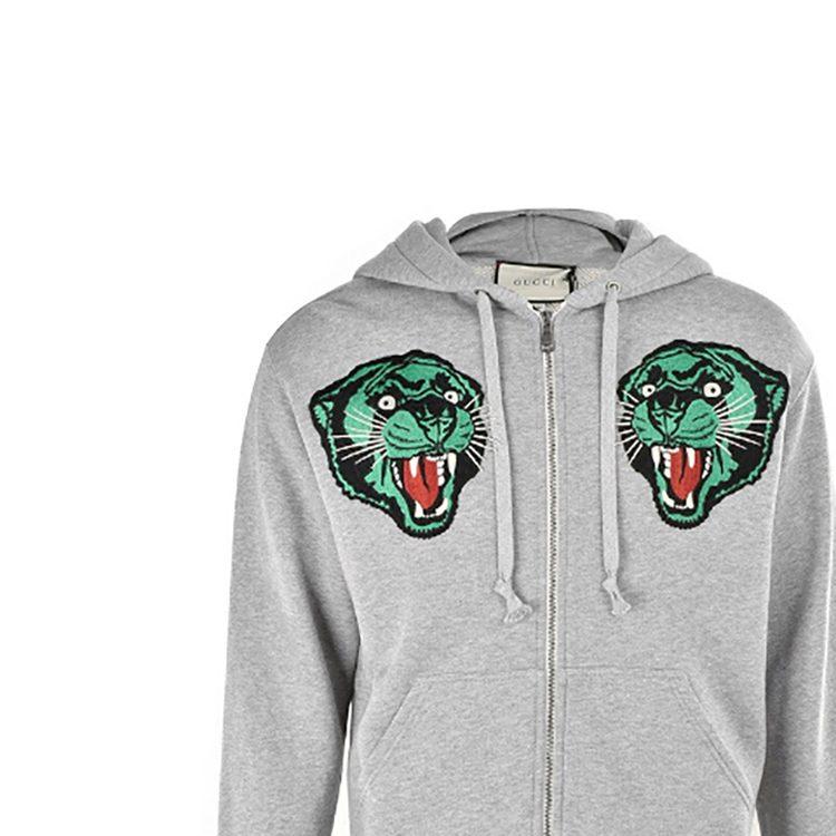 Gucci Sweatshirts Men's Gray Hooded Non Detachable Moderate 519681-XJAOB-1097