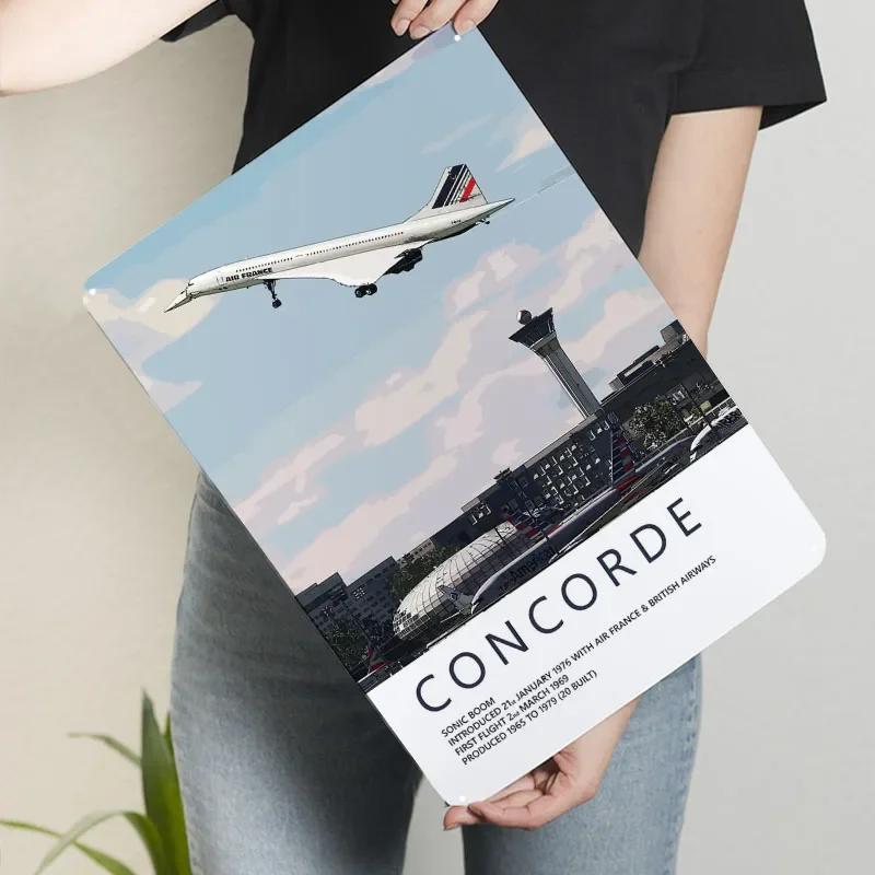 

Concorde Supersonic Jet Tinplate Sign Airplane Poster Retro Custom Metal Signs for Wall Art Decoration Aesthetic Room Decor Men 7.9x11.8In(20x30cm)