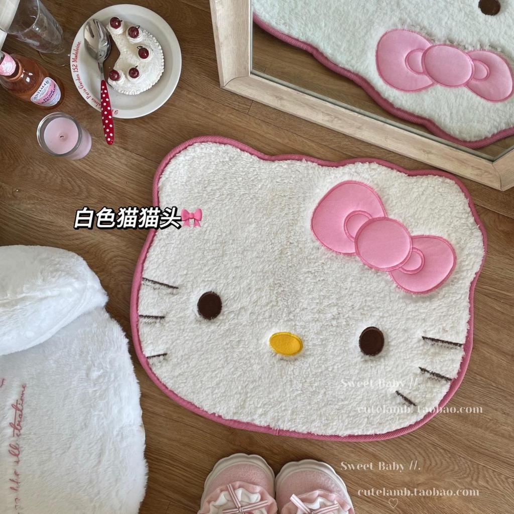 Cartoon Hello Kitty imitation cashmere floor mat bathroom absorbent non-slip mat