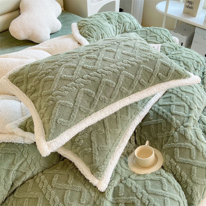 Winter Velvet Pillowcase with High Aesthetic Value, A Pair of Milk Velvet Coral Velvet Pillowcases, 48x74 Dormitory