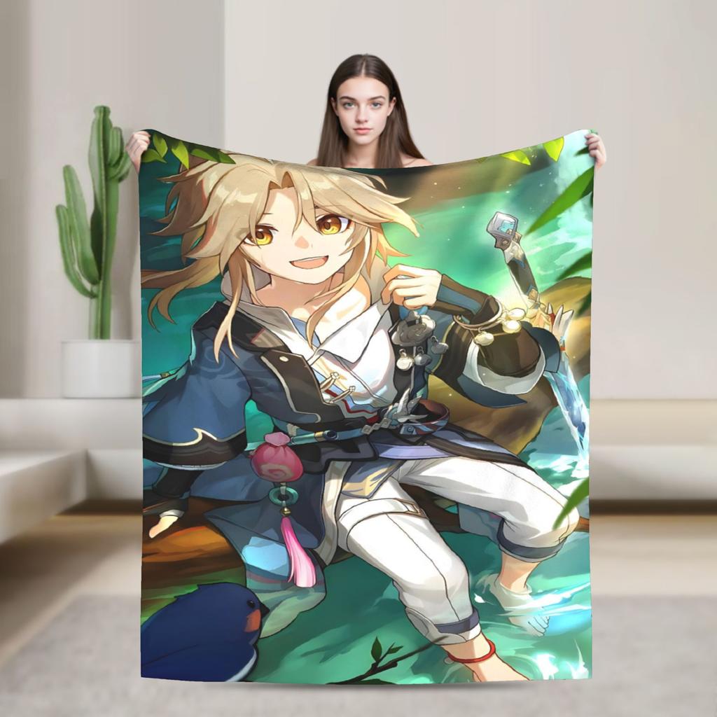 Firefly Blanket Honkai Anime Fuzzy Funny Warm Throw Blanket for Home Winter