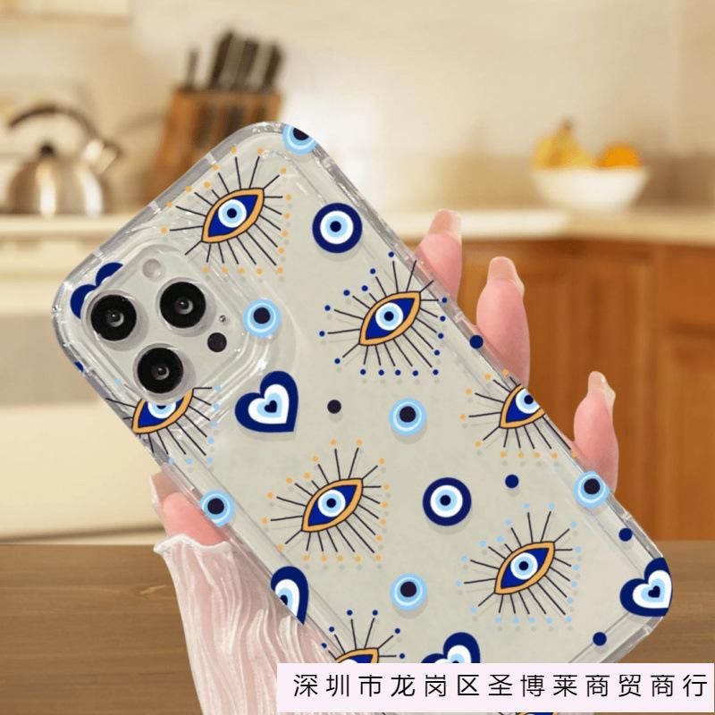 Love colorful eyes suitable for Apple 12 mobile phone case iPhone16/15/14 transparent 16promax anti-drop 7P