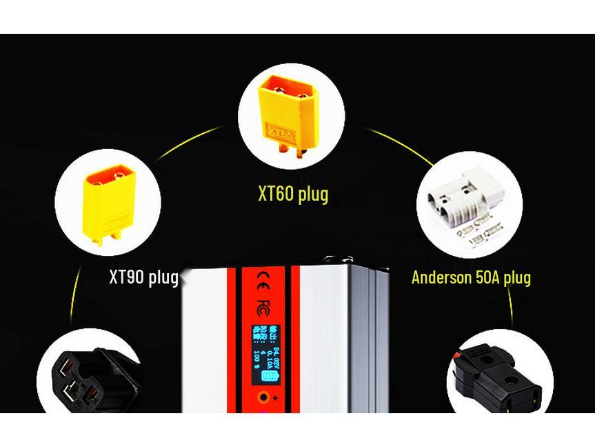 Adjustable 15A EV Lithium Battery Charger, 48V/60V/72V, 110V Input (US Standard)