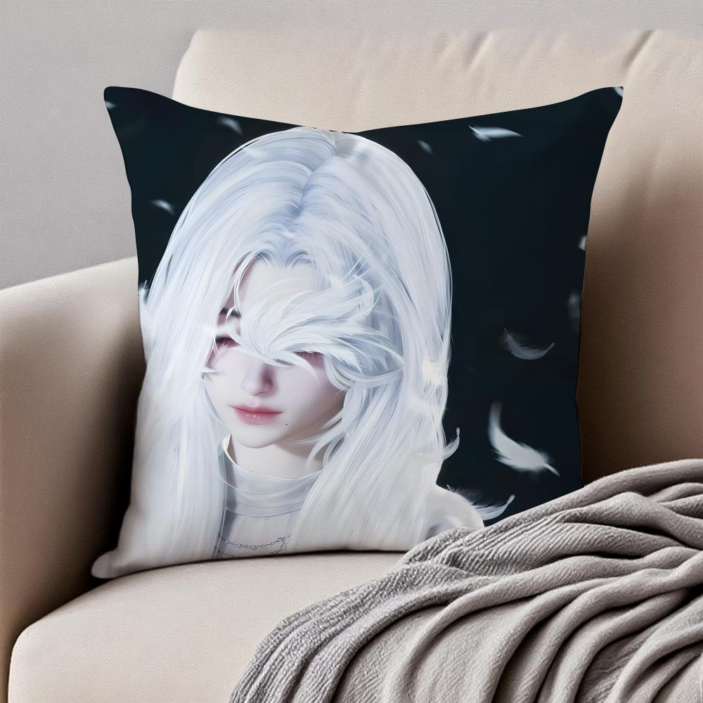 Hot Game Love And Deepspace Cushion Cover Pillowcase Antidustmite Invisible Zipper Short Plush Sofa Cushion