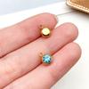 Gold Stainless Steel Zodiac Birthstone Jewelry: Necklace, Bracelet, Pendant with Colored Diamond Accents