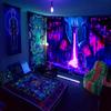Purple Dragon Fluorescent Uv Tapestry Horror Halloween Uv Exposure Reaction Tapestry Hip Hop Abstract Style