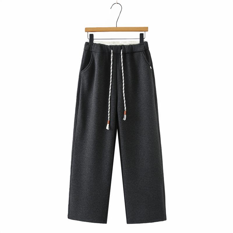 2025 Winter High Waist Plus Size Women s Velvet Straight Leg Casual Pants 4XL
