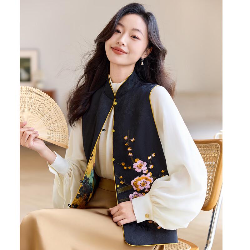 OuDiFu Women s Chinese Style Embroidered Vest 3XL