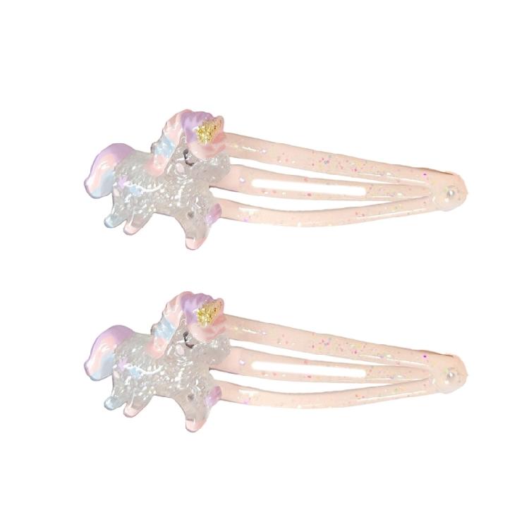 2 Stück Glitzer-Haarspangen mit Blumen- und Kuchenmotiven Haarnadel Cartoon Kinder-Haarschmuck für Mädchen zum täglichen Tragen