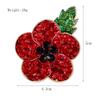 Fashion Painting Oil Big Red Environmentally Friendly Alloy Rhinestones Poppy Flowers Brooch Corsage Brooches Women Personalized Pins