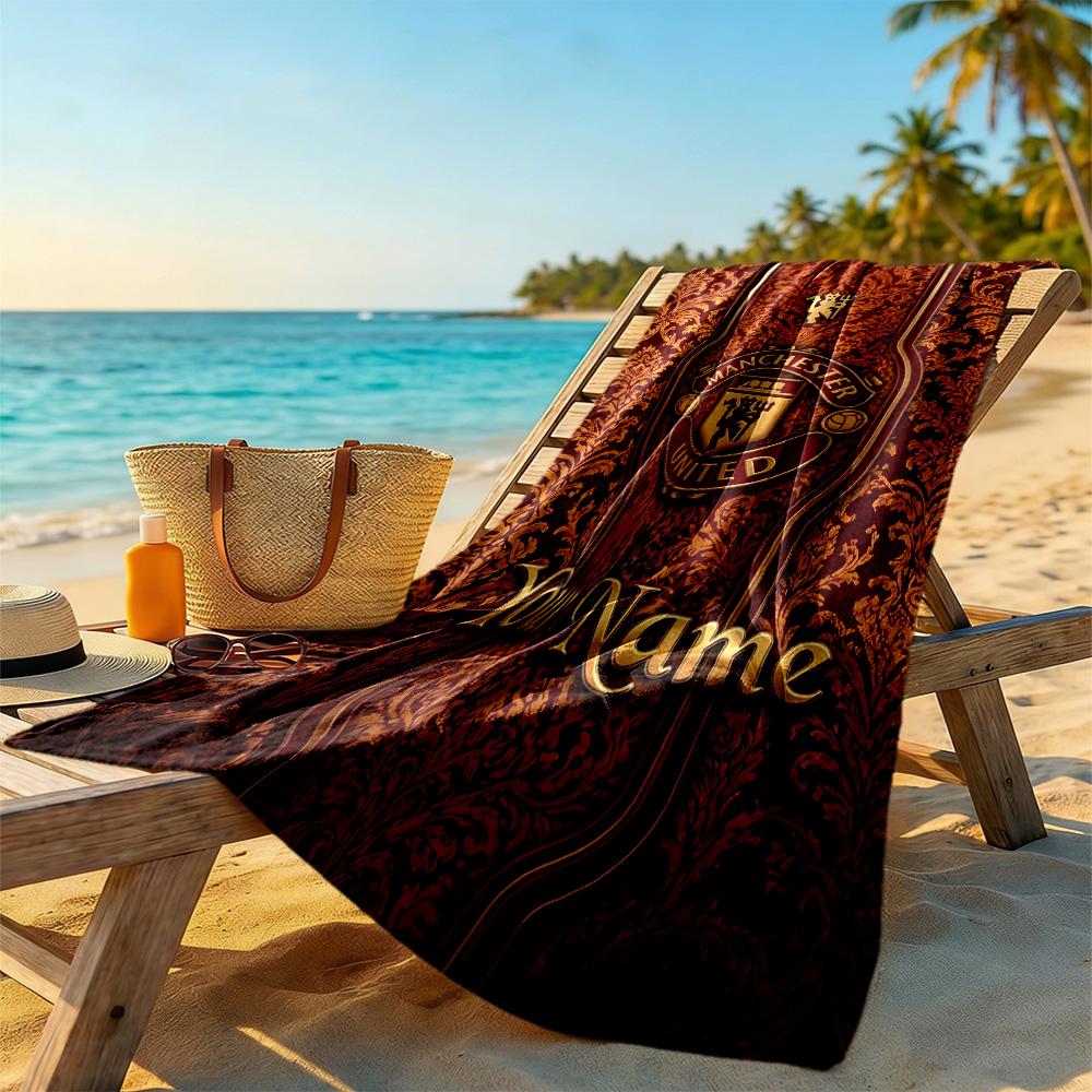 Manchester Personalized Text Beach Towel Super Soft & Absorbent Portable for SwimmingBeachCamping Travel Beach AccessoriesGym