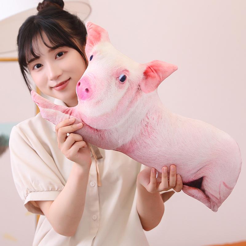 Realistic Pig Hug Pillow Plush Toy - Creative Sand Sculpture Sow Doll Gift for Friends