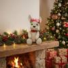 Christmas Linen Fabric French Bulldog Doll Ornament with Wreath - Exquisite Soft-Filled Puppy Figurine