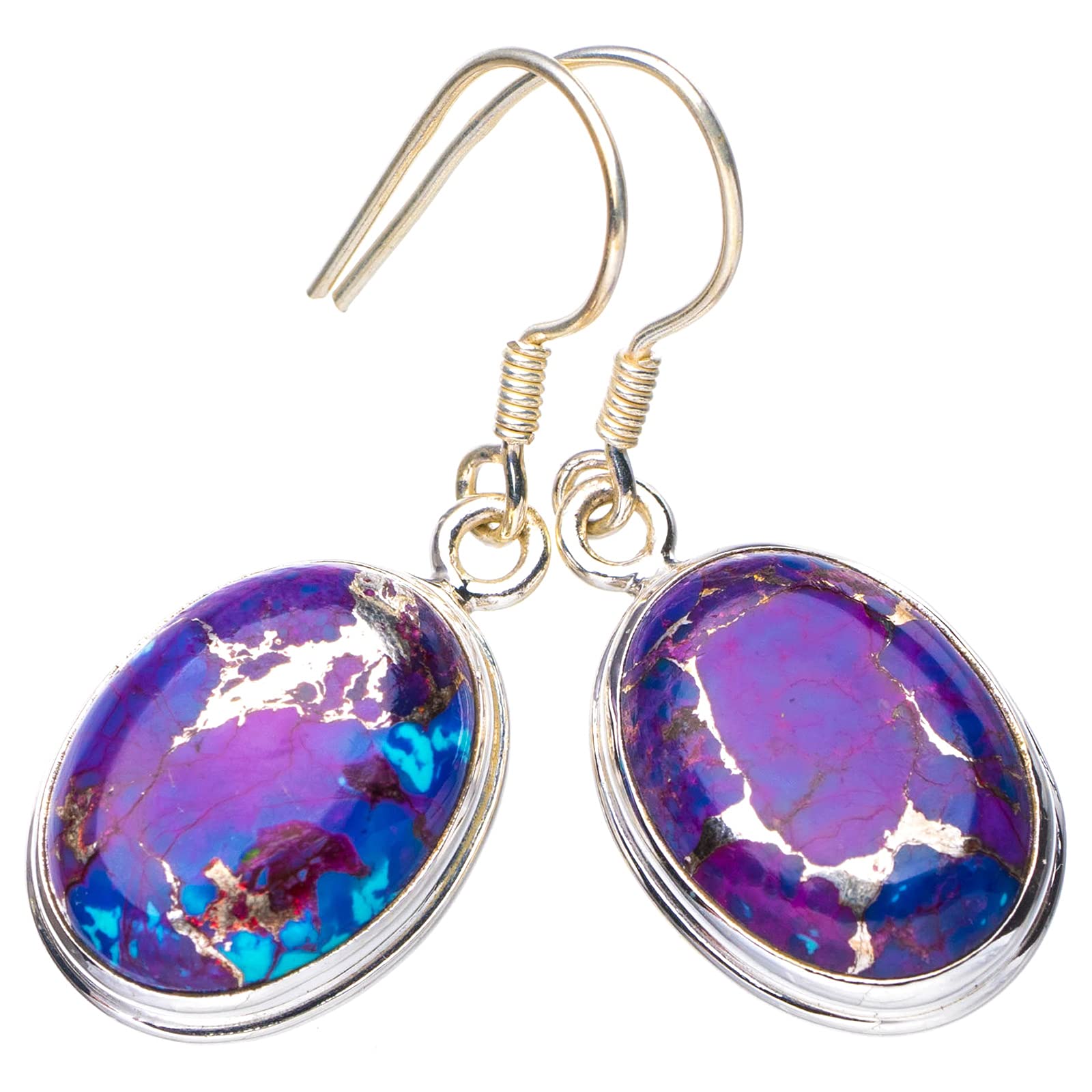 

StarGems® Natural Copper Turquoise Handmade 925 Sterling Silver Earrings 1.5 E5200