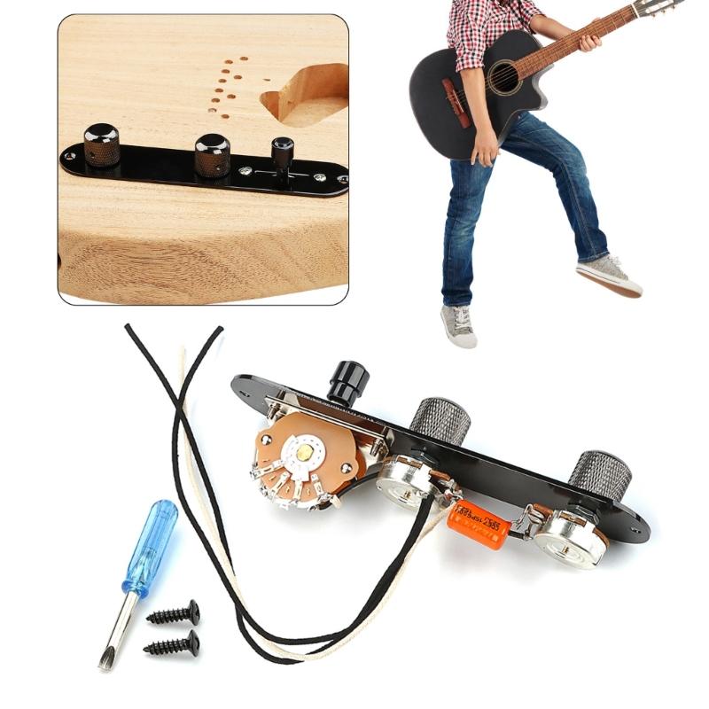 Prewired Guitar Switch Control Plate 3 Way Wired Loaded Control Plate with Switch Knob for Electric Guitar Playing Part
