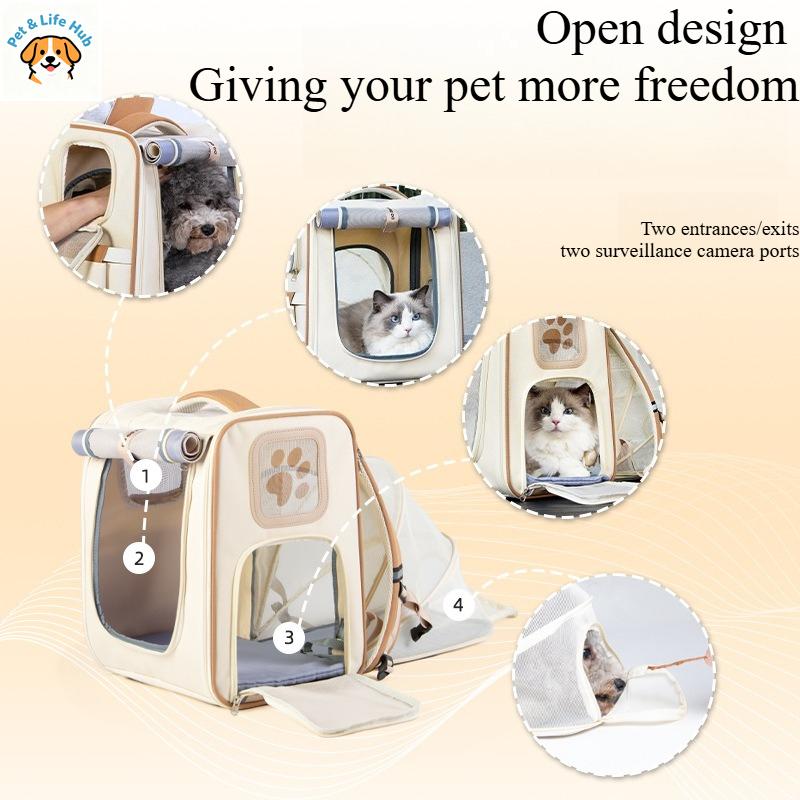 Portable and breathable double-shoulder backpack for pets, suitable for cats and dogs, with large capacity Pet supplies