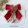 Christmas Decorative Knots 25x25cm Red Velvet Ribbon Bows Large Size Plush Bow Flower Craft Christmas Tree Ornaments Deco Noel