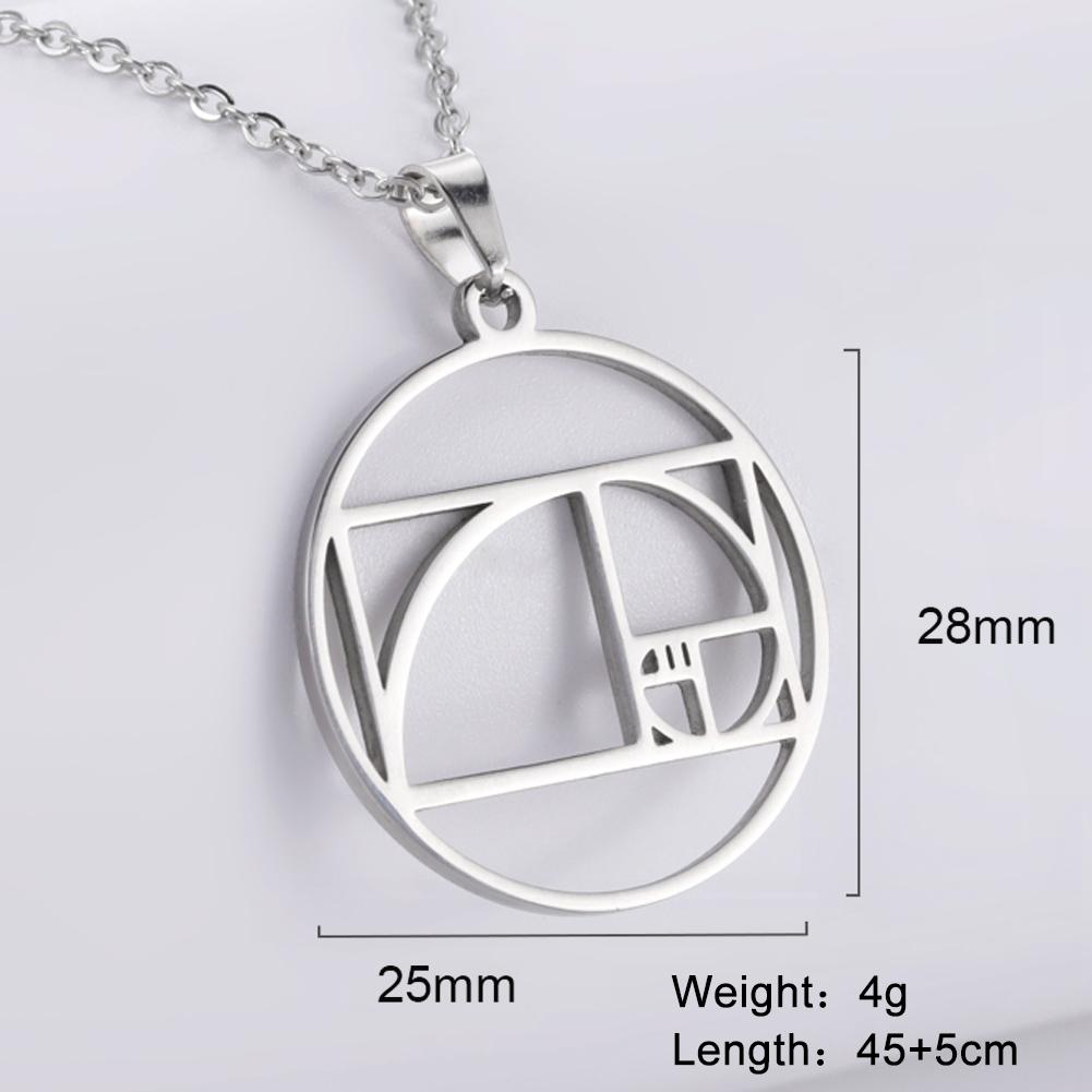Dawapara Fibonacci Spiral Necklace Sacred Geometry The Golden Ratio Pendant Stainless Steel Jewelry Valentine s Day Gift