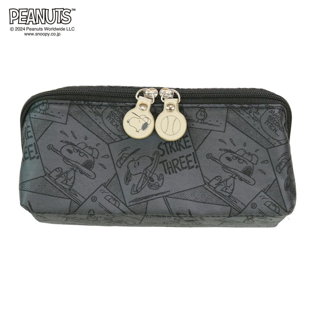 Snoopy Baseball Pattern PACAPO Pouch Large D49301F Gray [Peanuts] (Wa-60)