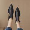 Fashion Kaky's New Pointed Hollow Mesh Oversized High New Pointed Zipper Cowhide Mid Heel Hollow Out Women's Single Shoe High Top Shoes