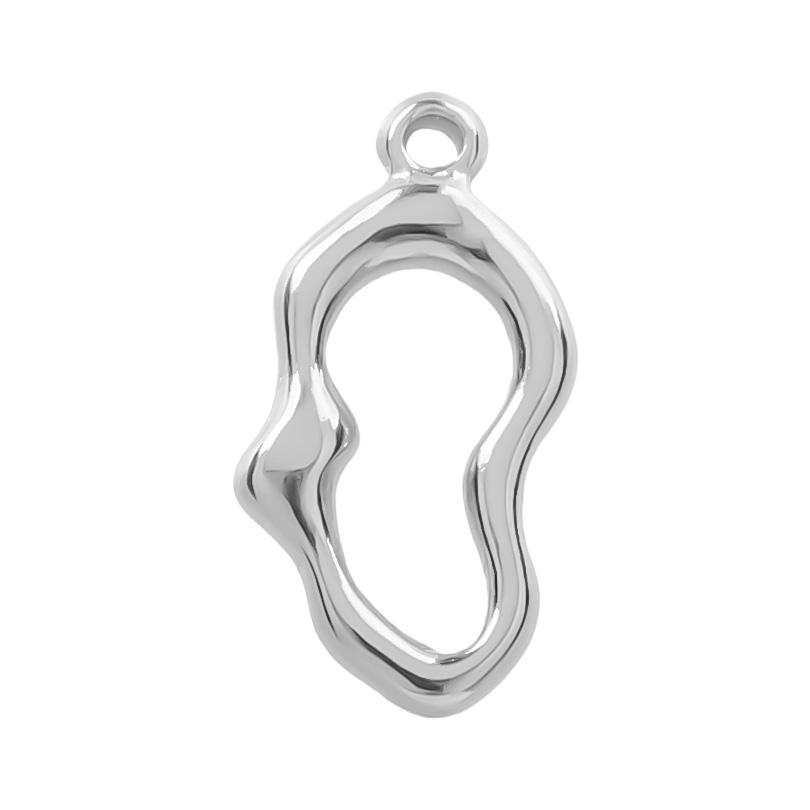 100% Stainless Steel Heart Charms For Jewelry Making Bracelets Earrings Accessories 6pcs/Lot Silver Color Irregular Pendant Bulk