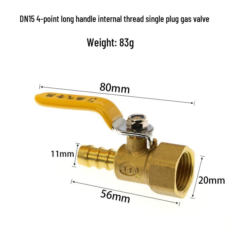 Thickened Brass 4-Point Ball Valve for Natural Gas with Male/Female & Three-Way Tee Valve.
