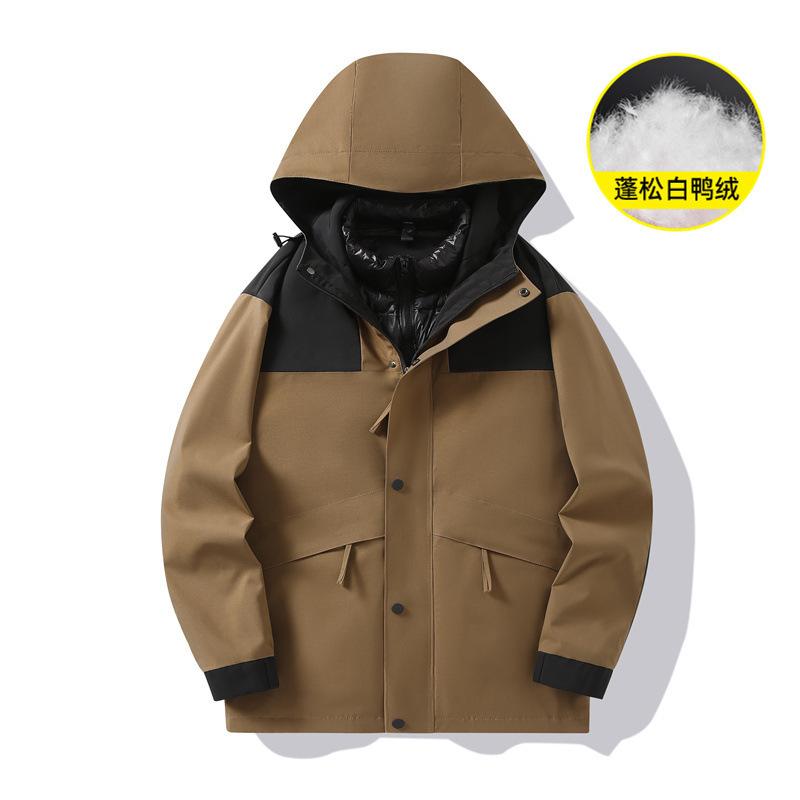 

2025 флисовая утолщенная куртка больших размеров осень и зима мужская среднего возраста однотонная повседневная теплая куртка с капюшоном рубашка топ 6XL