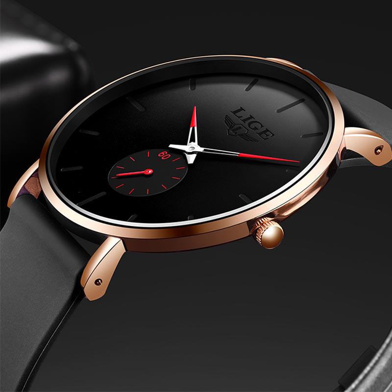 LIGE 2022 Men's and Unisex Simple Waterproof Quartz Watch