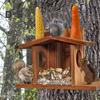 Squirrel Feeder Chipmunk Picnic Table Feeder with Corn Cob Holder Wooden Squirrel House Outdoor Squirrel Feeder Garden Decor