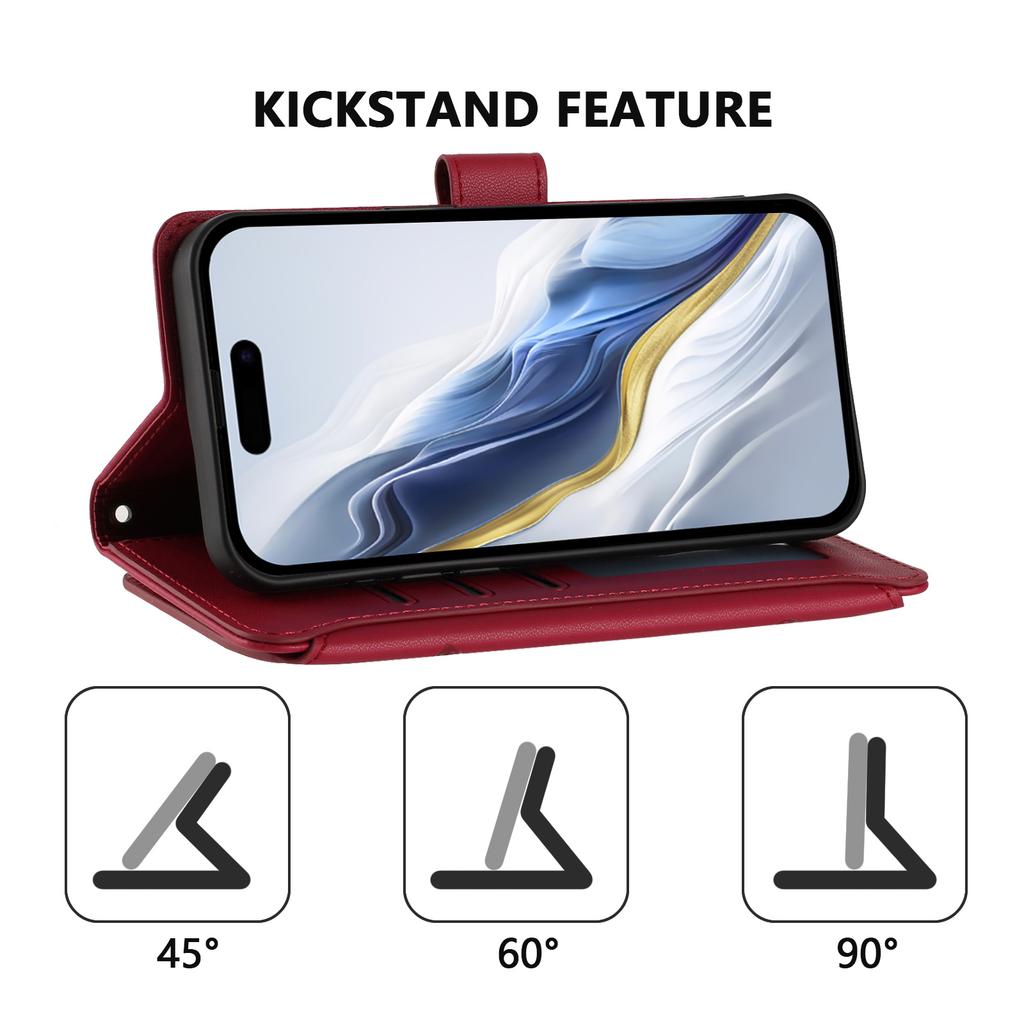 Für Xiaomi Redmi 15C 5G (EU) (173 mm)/Xiaomi Redmi 15C 4G (EU) (173 mm) Lederhülle Schmetterling Blumenprägung Reißverschluss Geldbörse Ständerhülle mit Handschlaufe