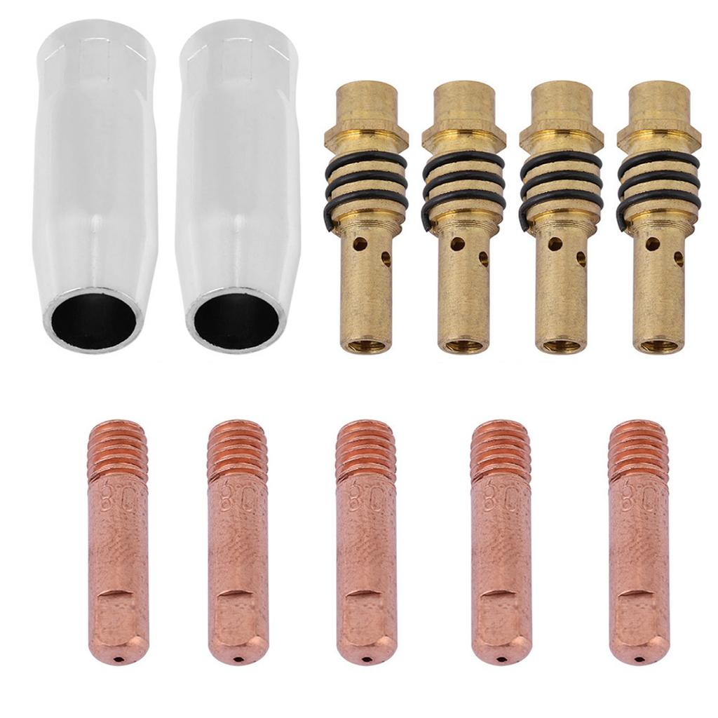 11pcs Nozzles Contact Tips Holders MIG Welder Consumable Accessory Fit for 15AK Torch Gun