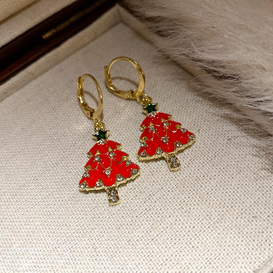 

Silver Needle Diamond Drip Christmas Tree Earrings - Luxurious and Stylish Fashion Ear Jewelry