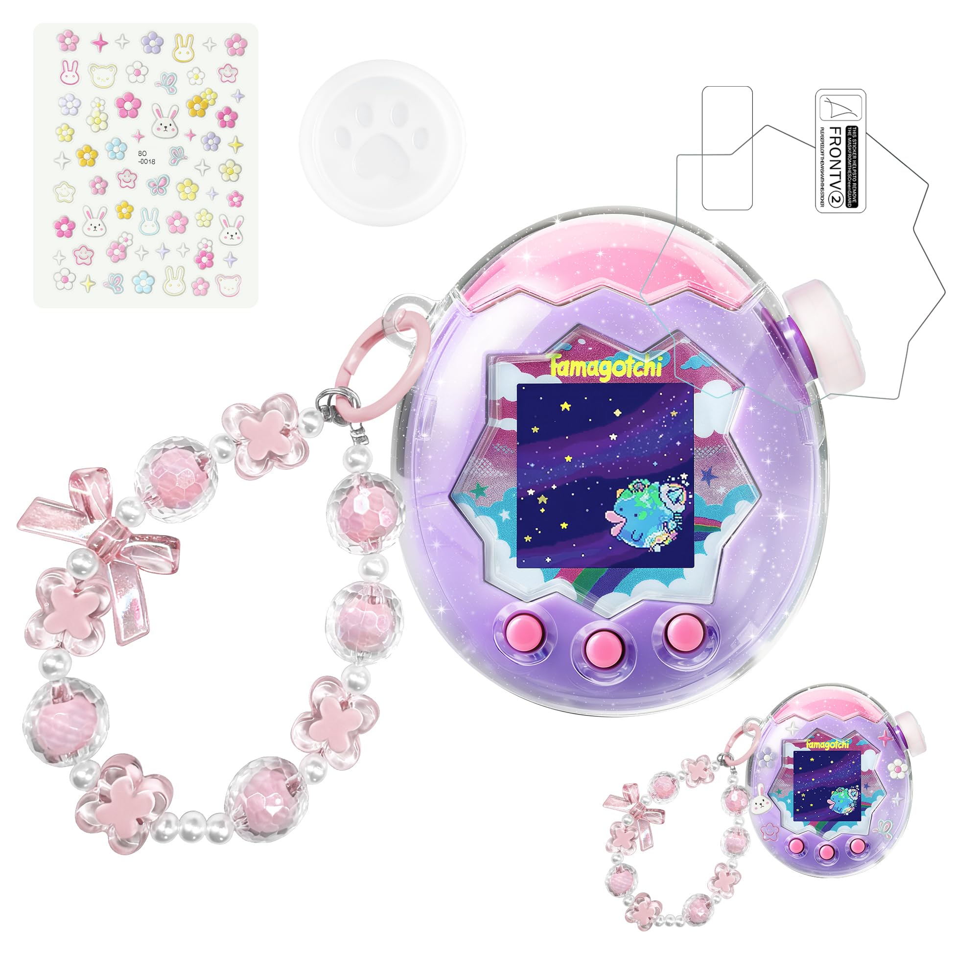 

Seltureone Release Tamagotchi Paradise Protective Case Zoom Dial Cover Supports Communication Tamagotchi Paradise Case PC Material Cute Strap