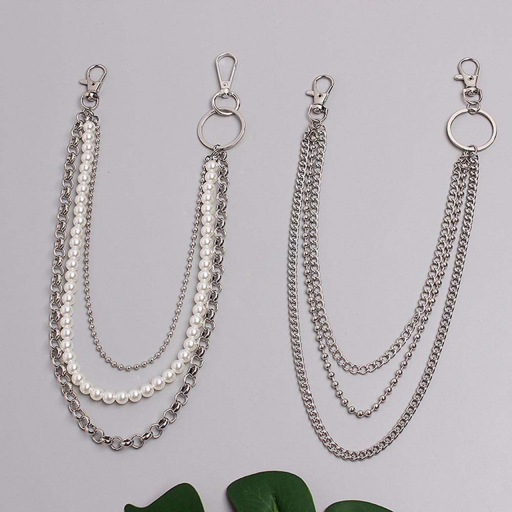 Hip-hop Punk Multi-layer Chain Pearl Waist Chain Ins Trendy Cool Creative Versatile Trouser Chain