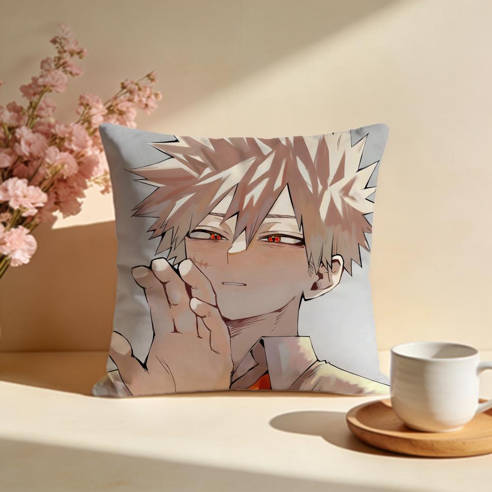Trendy MMy Hero Academiaable Cushion Cover Stylish Washable Pillow Cover Ideal for Couch Bedroom Car Decoration