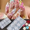 Rosa Blumige Form Silikon Nagelform Transparente 3D Nagelform Neue Blumen Nagelform Nagel carving