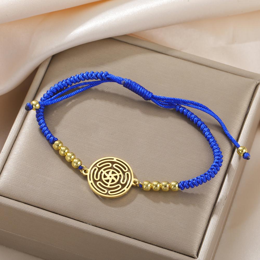 Dawapara Wheel of Hecate Bracelet Wiccan Goddess Ancient Greek Blessing Protection Prosperity Symbol Stainless Steel Jewelry