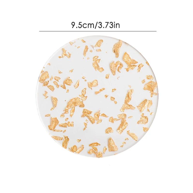 Tepelně izolační silikonový tácek na kelímky, atraktivní elegantní zlatá fólie, dekorace, silikonová podložka, proti praskání, podložka na kelímky, dekorace na konferenční stolek