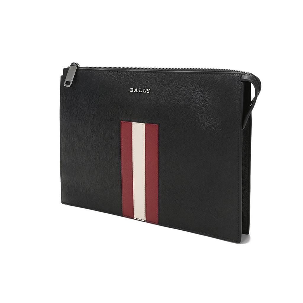Bally Leather Color Block Striped Clutch Men Clutch Black 6236768