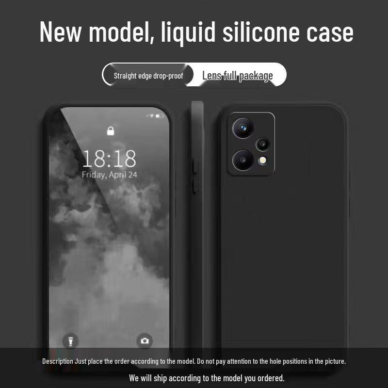 Realme V25 Anti-Drop Solid Color Soft Case with Full Coverage and Unique Straight Edge Design.