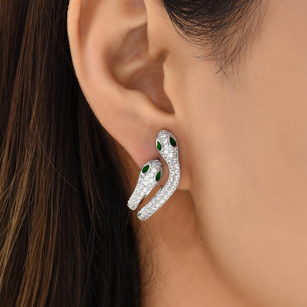 Spirit Snake Personalized Creative Advanced Double Serpentine Earrings Earstuds Fashion Earclips