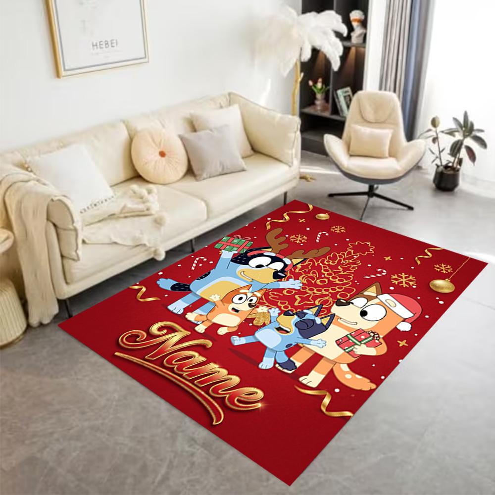Christmas Friends Celebration Customize Your Name Area Rug Design for Living Rooms Outdoor Kitchen Study room Antislip Carpet Anime Office Decor