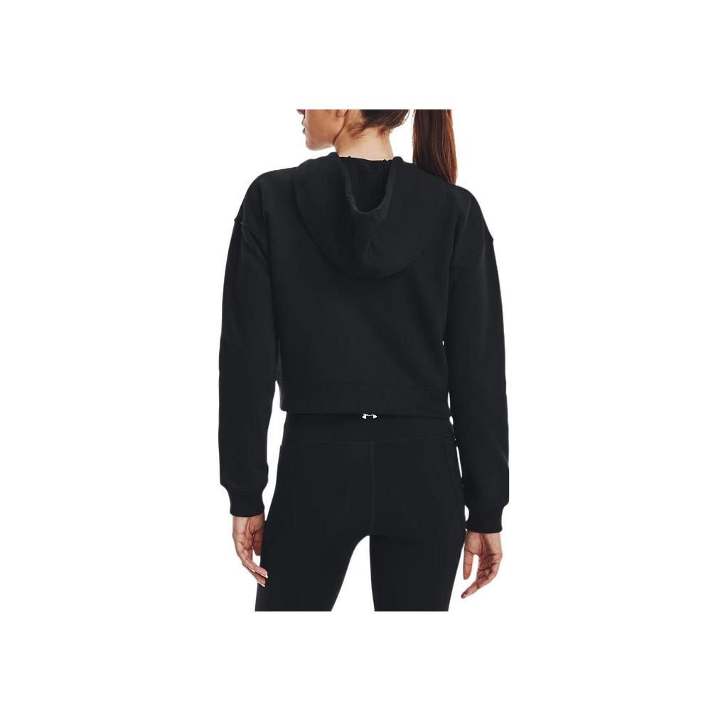 Under Armour Johnson Series Solid Color Cotton Full Zip Sports Jacket Women Jackets Black 1377446-001