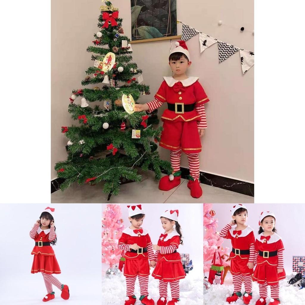 Vaikams mielas Kalėdų Senelis Elf Kalėdinis Cosplay Apranga Šventės Persirengimo Kostiumas