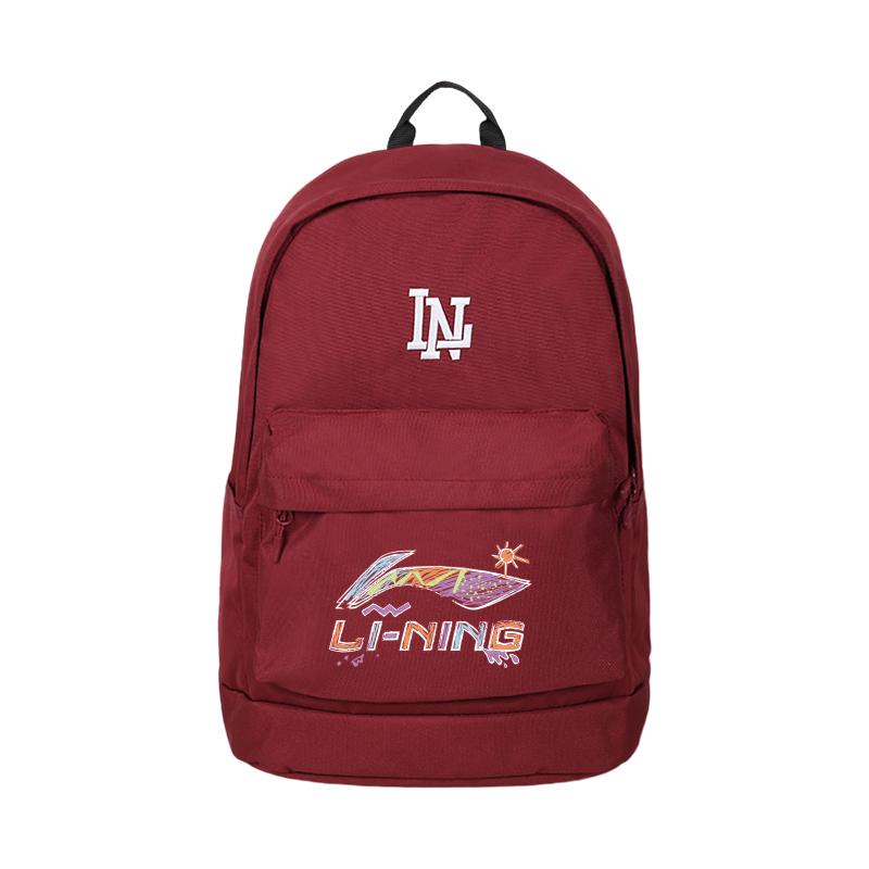 Li Ning Polyester Backpack Unisex Burgundy YBSU177-20