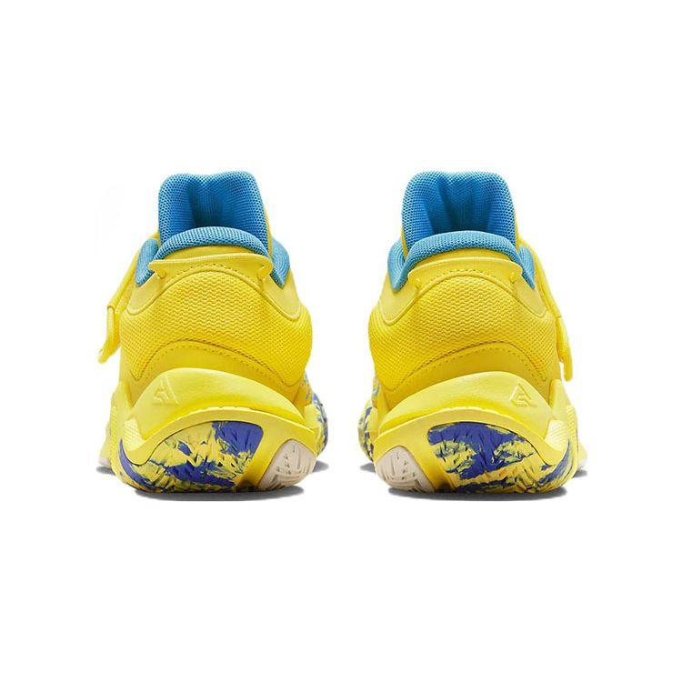 Nike Giannis Immortality 2 PS DQ1942-700 Yellow Blue Kids' Basketball Shoes