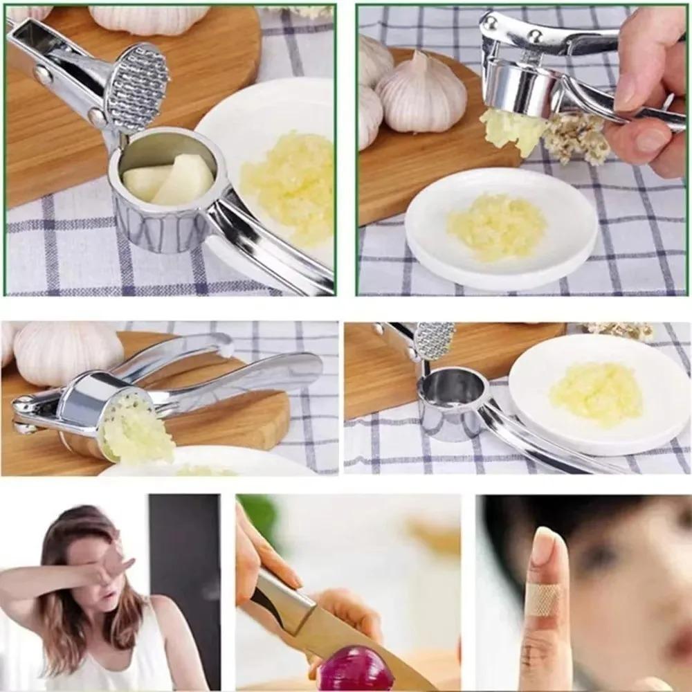 D2 High Efficiency Garlic Press Heavy Duty Garlic Mincer Easy To Squeeze and Clean Rust Proof and Dishwasher Safe Ginger Crusher