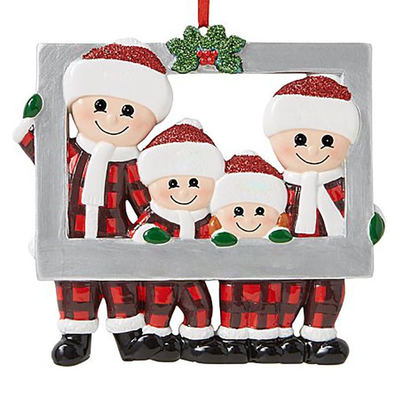 Crafted Resin Beautifully Family Photo Frame For Christmas Featuring Colorful Characters Santa