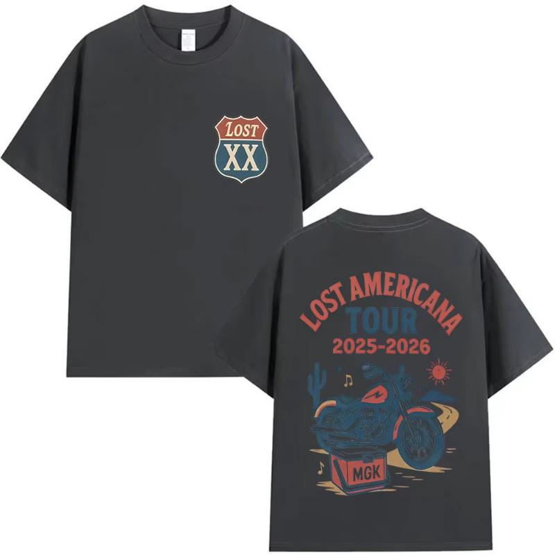 

Rapper MGK Lost XX Americana Tour 20252026 Graphic T Shirts Unisex Women Vintage High Quality Oversized Cotton Tshirt Streetwear 4XL