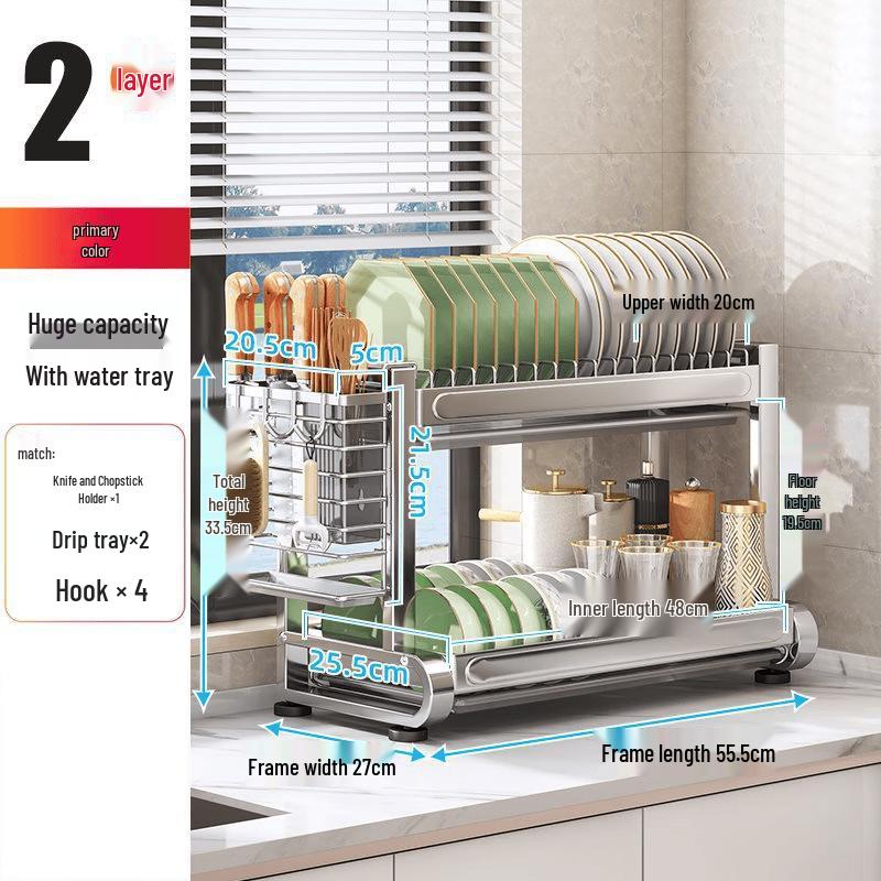 Multi-function Kitchen Countertop Dish Drying Rack